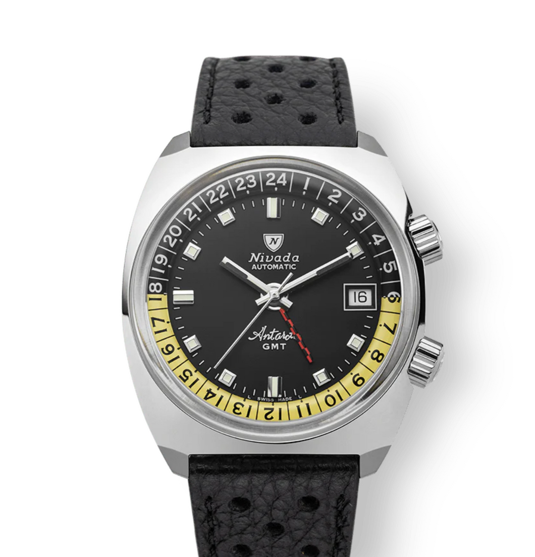 Nivada Antarctic GMT Schwarz 36mm *Neu*
