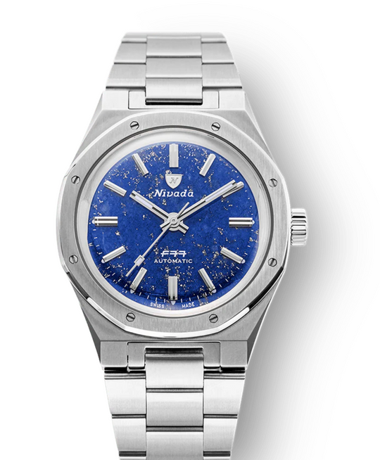 Nivada F77 Stahl Lapis Lazuli 37mm *Neu*