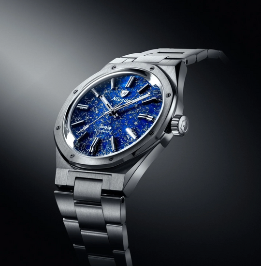 Nivada F77 Stahl Lapis Lazuli 37mm *Neu*