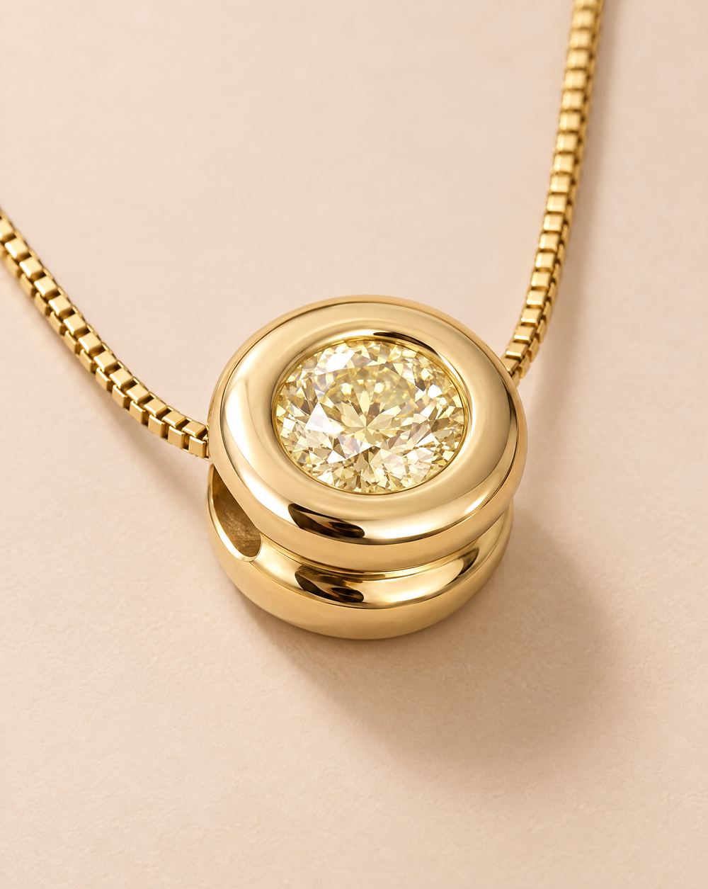 Fancy Light Yellow Brillant-Kette mit 0,614 ct