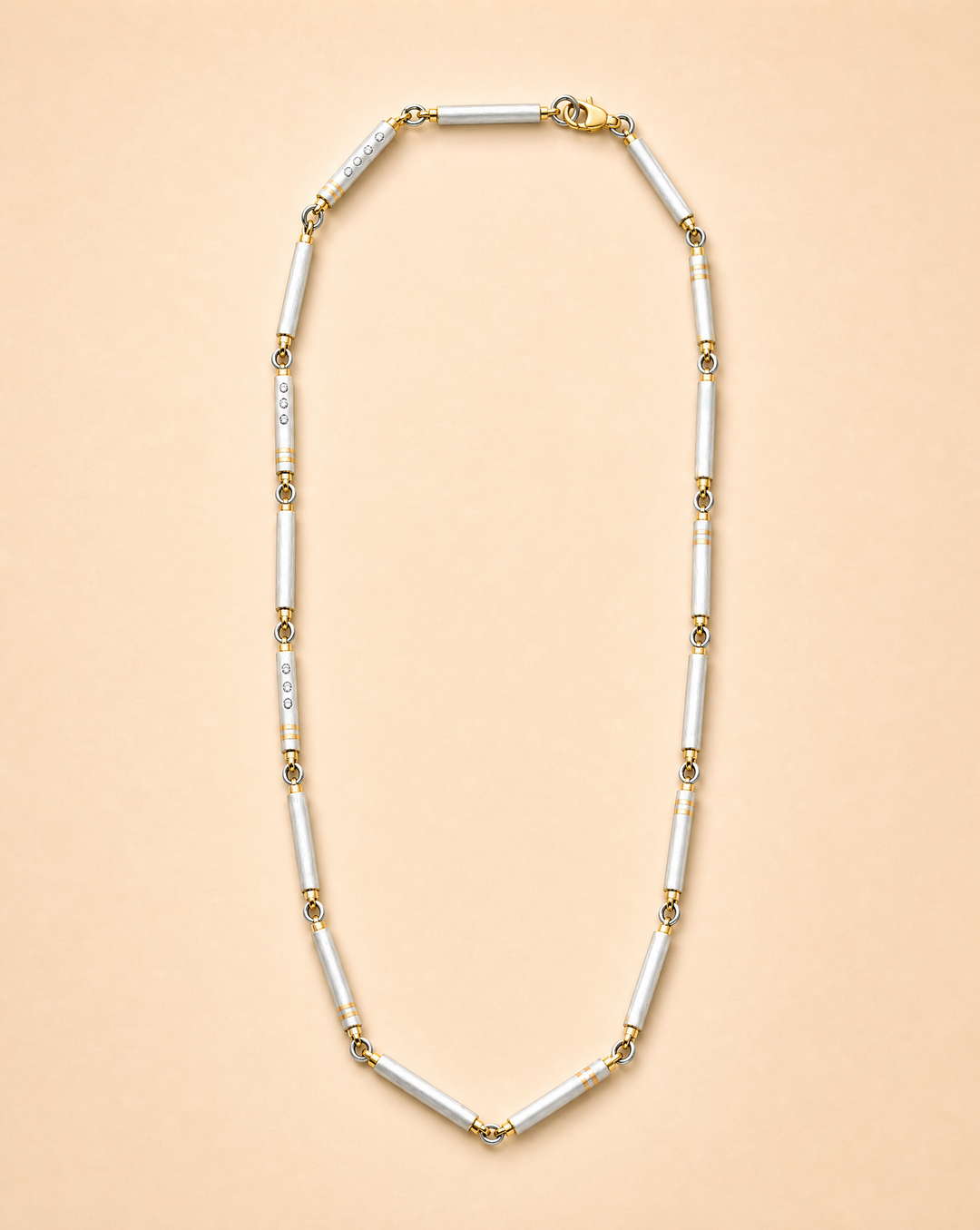 Brillant-Kette aus 950 Platin &amp; 750 Gelbgold