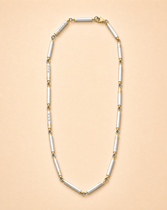 Brillant-Kette aus 950 Platin &amp; 750 Gelbgold