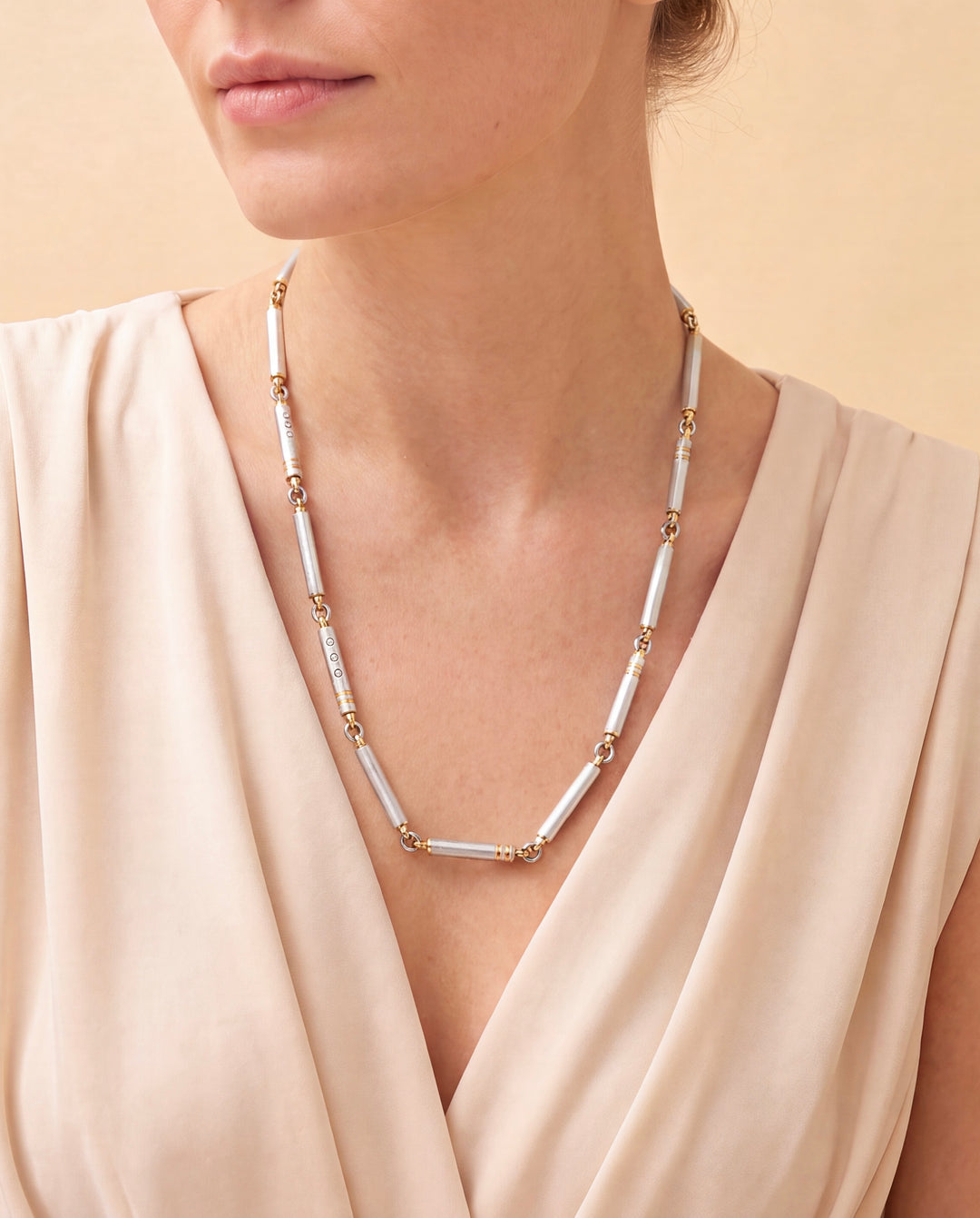 Brillant-Kette aus 950 Platin &amp; 750 Gelbgold