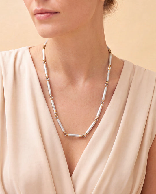 Brillant-Kette aus 950 Platin &amp; 750 Gelbgold
