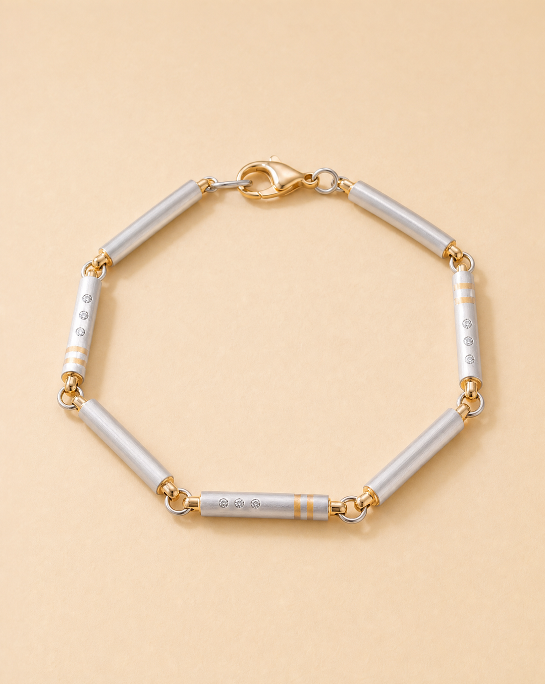 Brillant-Armband aus 950 Platin &amp; 750 Gelbgold