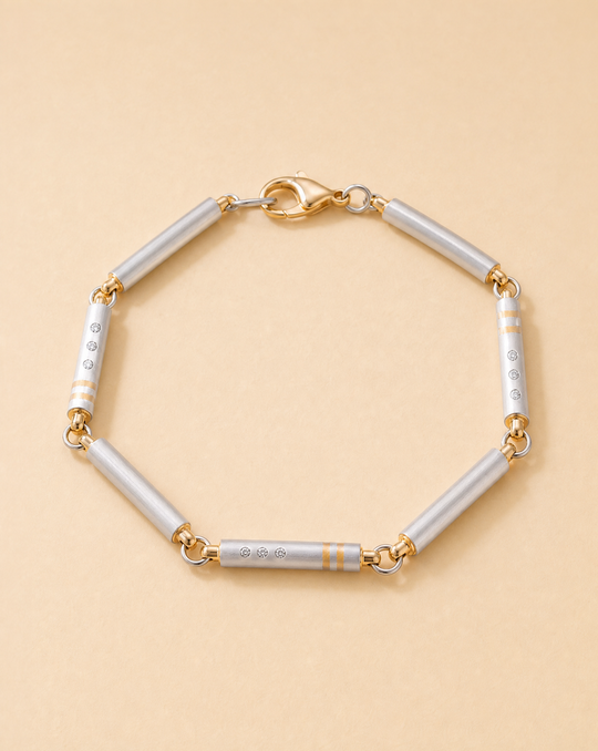 Brillant-Armband aus 950 Platin &amp; 750 Gelbgold