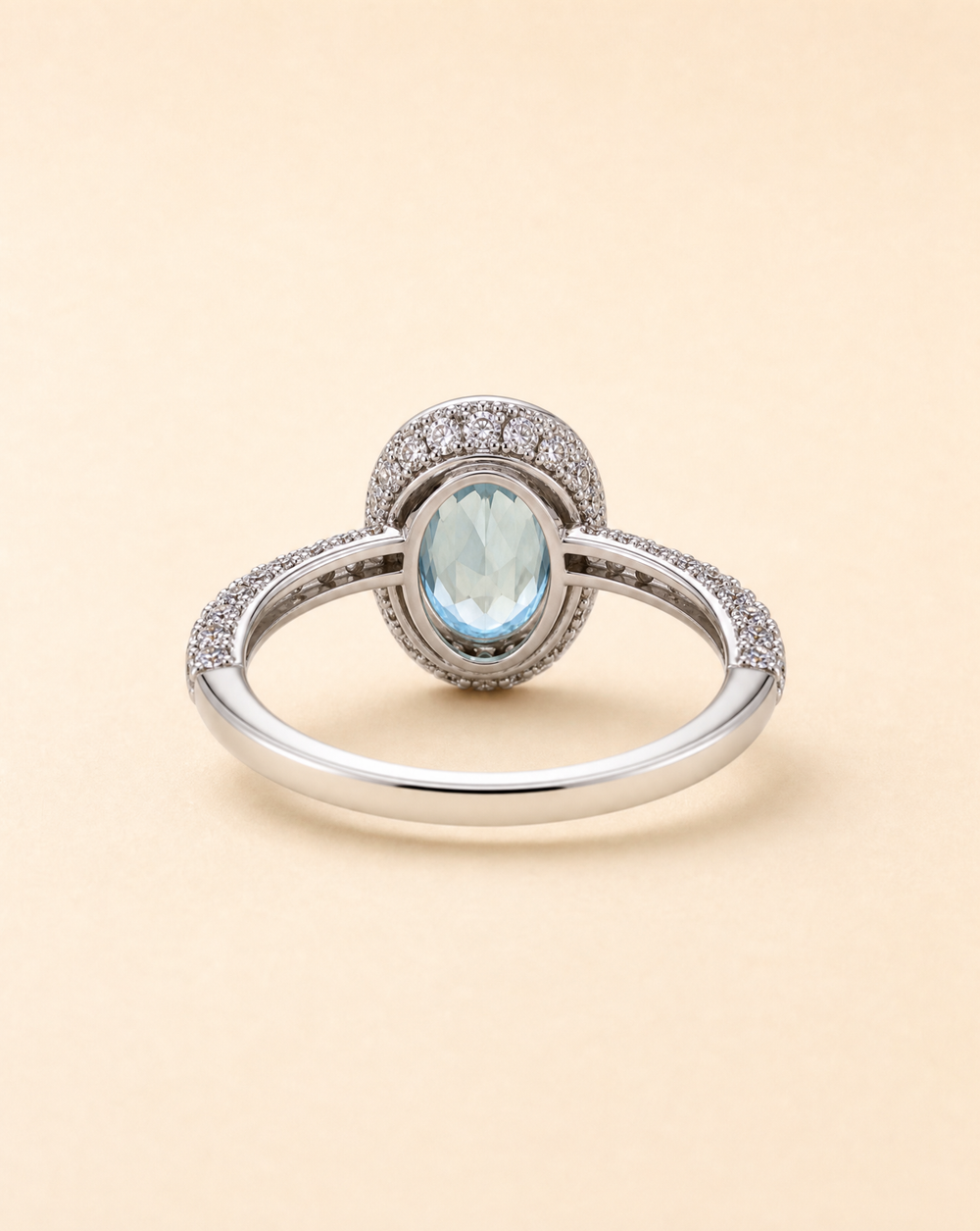 Aquamarin-Ring mit 1,10 ct Brillanten | 750 Weißgold