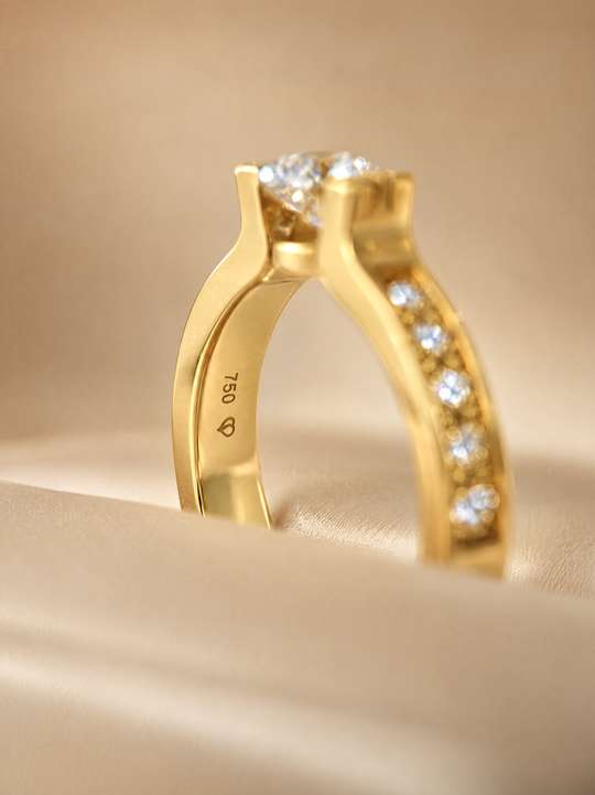 Brillant-Ring aus 750 Gelbgold mit 0,70 ct Diamantbesatz
