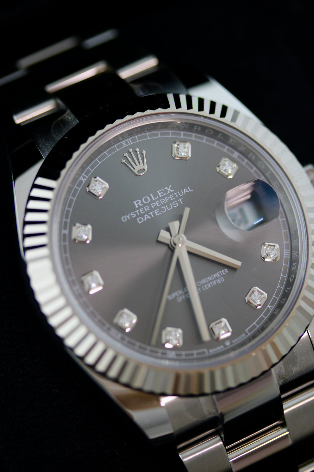 Rolex Datejust Rhodium Diamond Dial 41 mm (Full Set)