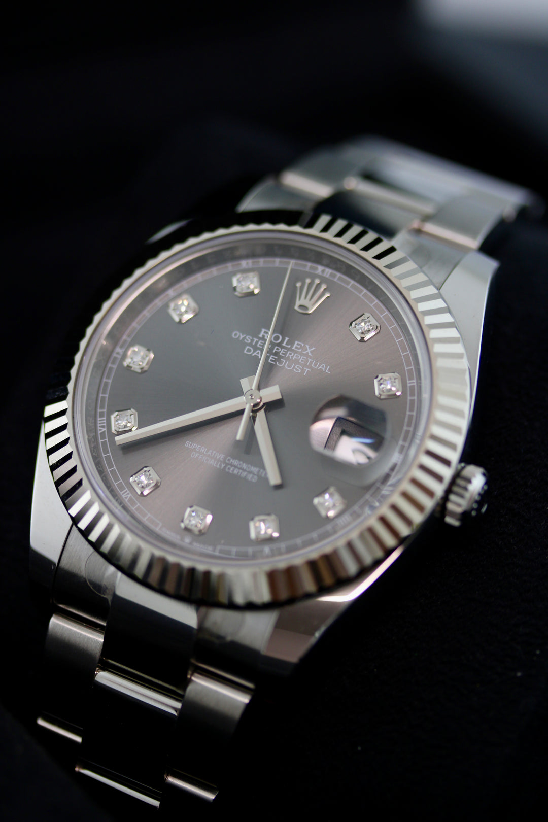 Rolex Datejust Rhodium Diamond Dial 41 mm (Full Set)