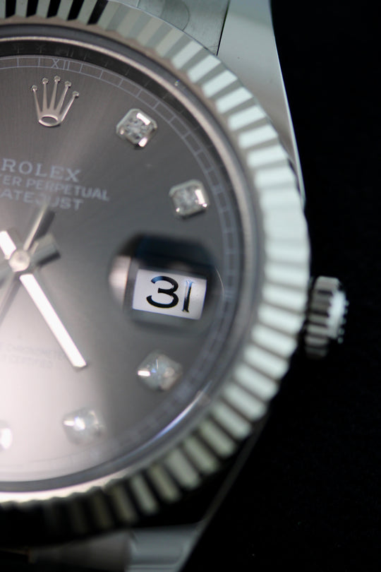 Rolex Datejust Rhodium Diamond Dial 41 mm (Full Set)