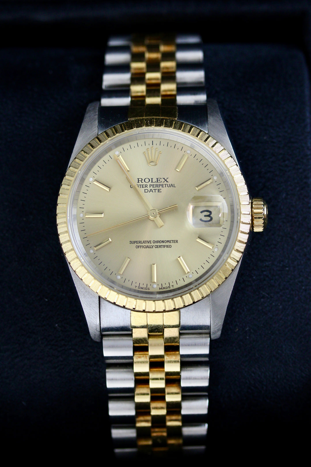 Rolex Oyster Perpetual Date 34 mm Champagne Dial (Full Set)