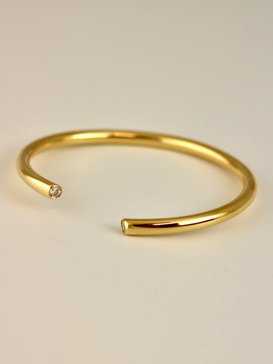 Offener Brillant-Armreif aus 750 Gelbgold