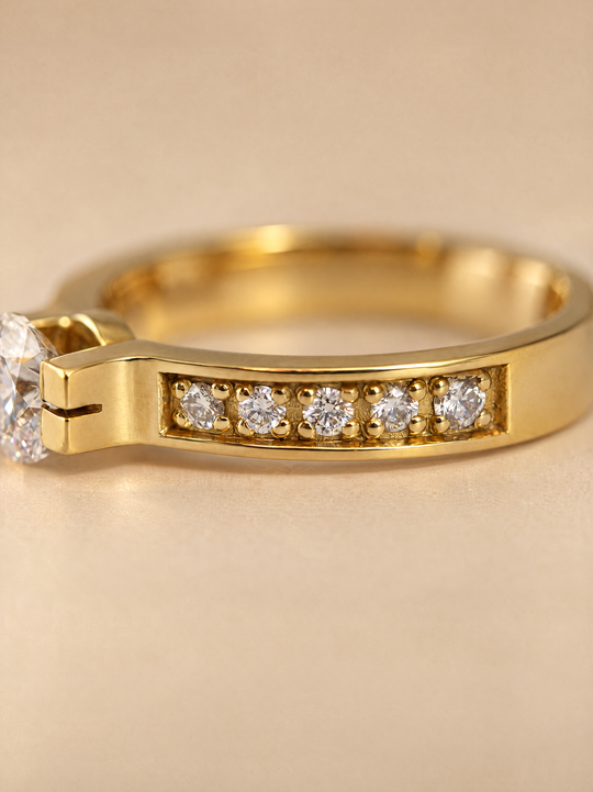 Brillant-Ring aus 750 Gelbgold mit 0,70 ct Diamantbesatz