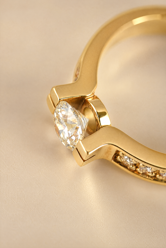 Brillant-Ring aus 750 Gelbgold mit 0,70 ct Diamantbesatz