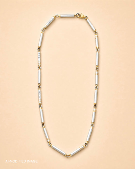 Brillant-Kette aus 950 Platin &amp; 750 Gelbgold