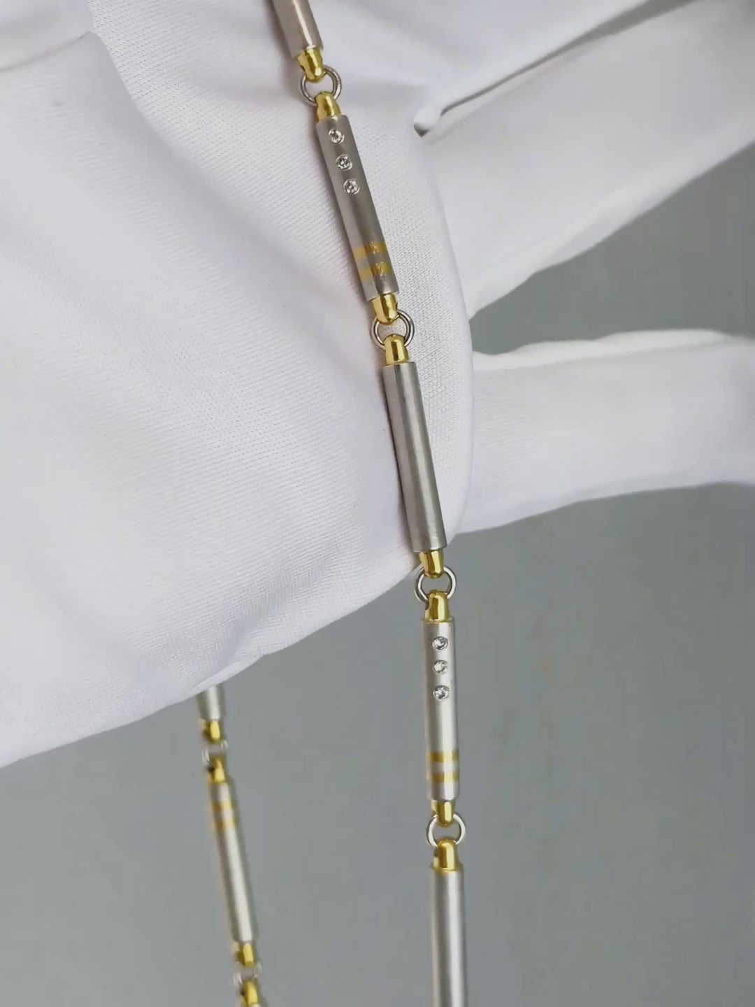 Brillant-Kette aus 950 Platin &amp; 750 Gelbgold