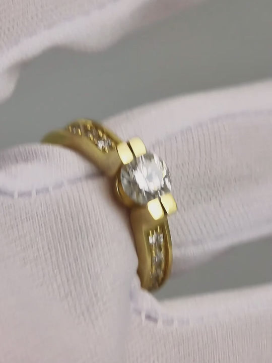 Brillant-Ring aus 750 Gelbgold mit 0,70 ct Diamantbesatz